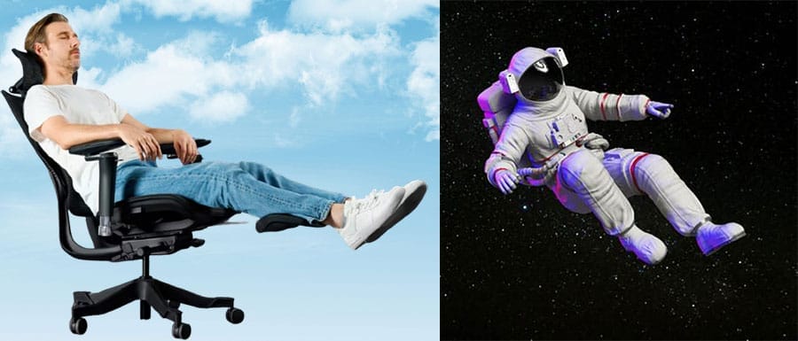 Zero gravity footrest chair recline vs astronaut