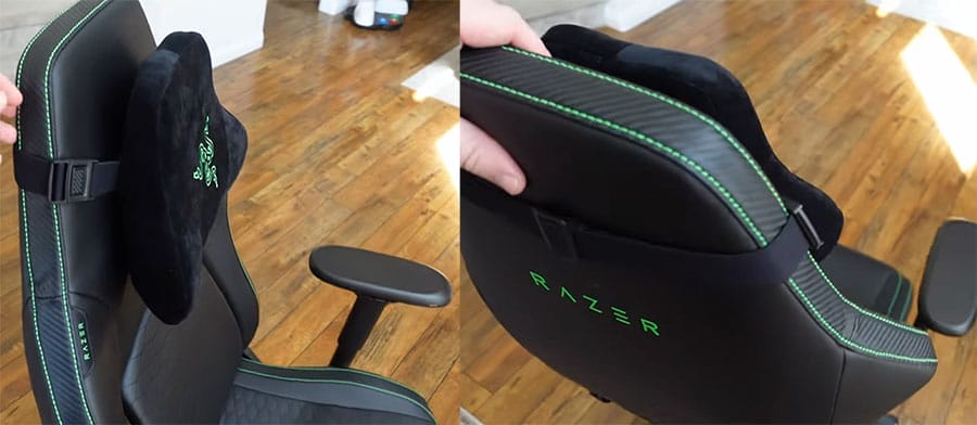 Razer Iskur V2 headrest closeup