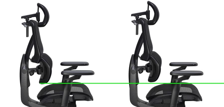 ThunderX3 height-adjustable backrest