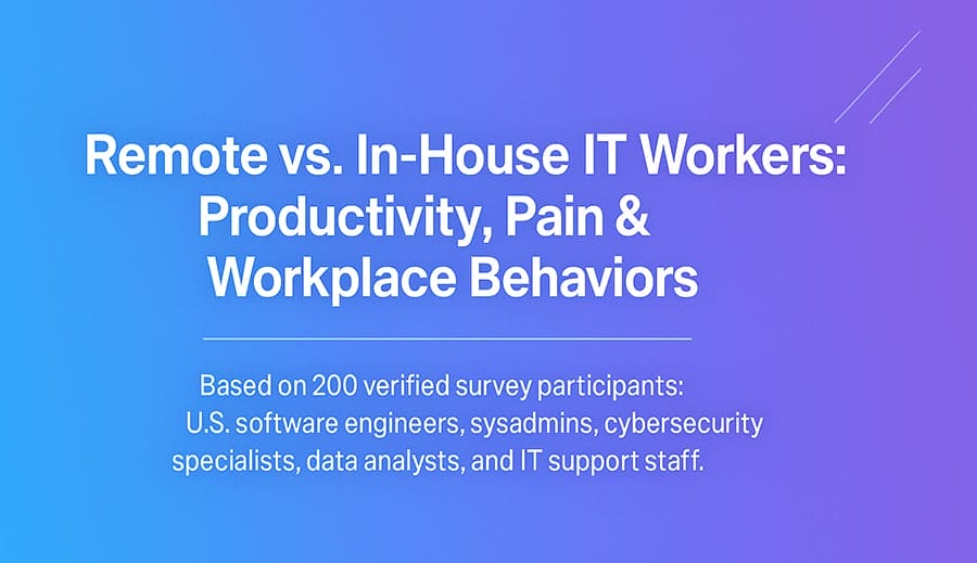 Cover image for IT desk worker survey comparing remote and on-site performance and habits